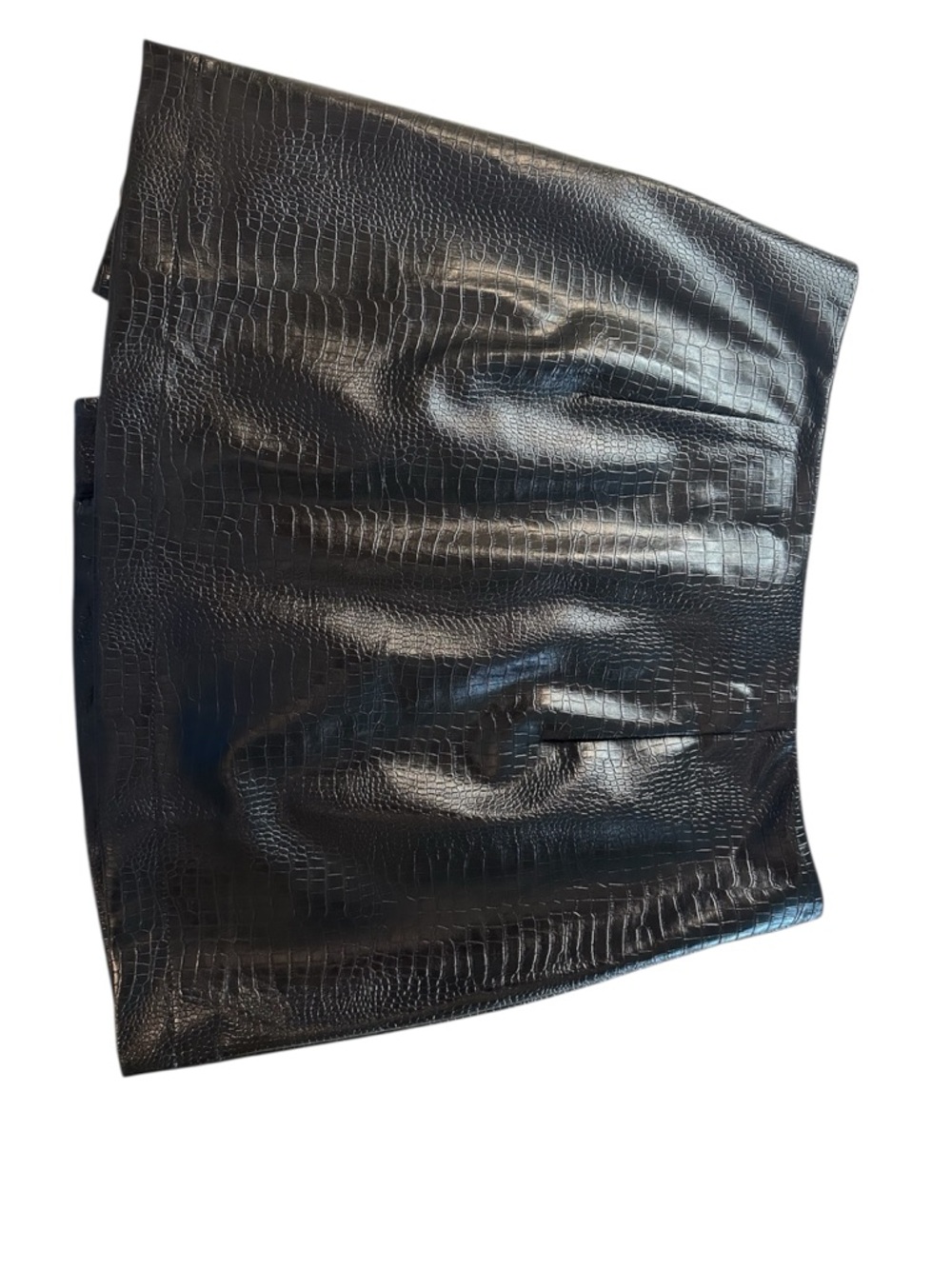 Commense Faux Croc Asymmetric Mini Skirt-NWOT - Picture 4 of 6